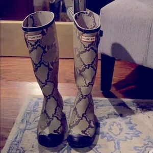 Snakeskin Hunter boots